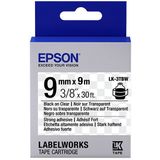 Epson Label Cartridge Strong Adhesive LK-3TBW Black/Clear 9mm (9m) Zwart, Transparant