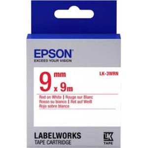 Epson LK-3WRN standard tape rood op wit 9 mm (origineel)