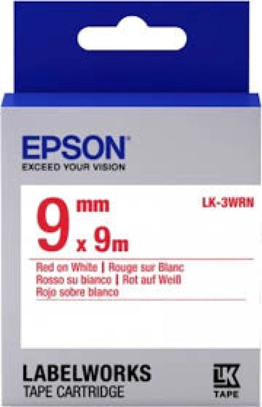 Epson LK-3WRN labelprinter-tape Rood op wit