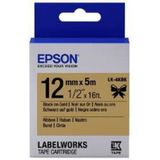 Epson - LK-4KBK - Labelcassette - Zwart op Goud - 12 mm Breedte - 5 m Lengte