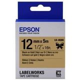 Epson - LK-4KBK - Labelcassette - Zwart op Goud - 12 mm Breedte - 5 m Lengte