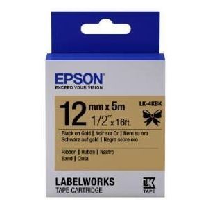 Epson LabelWorks LK-4KBK - Schwarz auf Gold - Rolle (1,2 cm x 5 m)