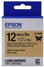 Epson - LK-4KBK - Labelcassette - Zwart op Goud - 12 mm Breedte - 5 m Lengte