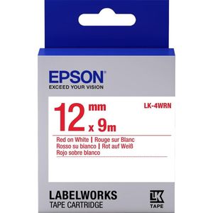 Epson LK-4WRN standaard tape rood op wit 12mm (origineel)