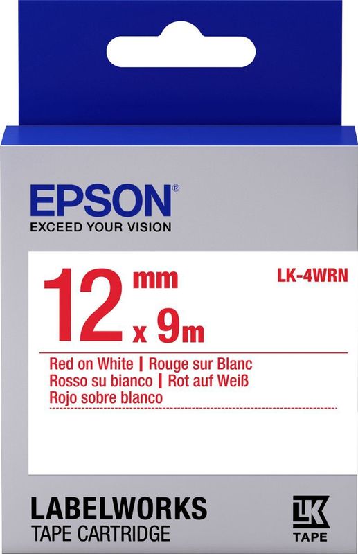 Epson LK-4WRN labelprinter-tape Rood op wit