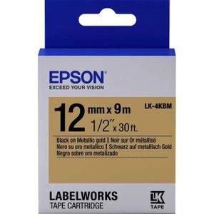 Epson LK-4KBM labelprinter-tape Zwart op goud
