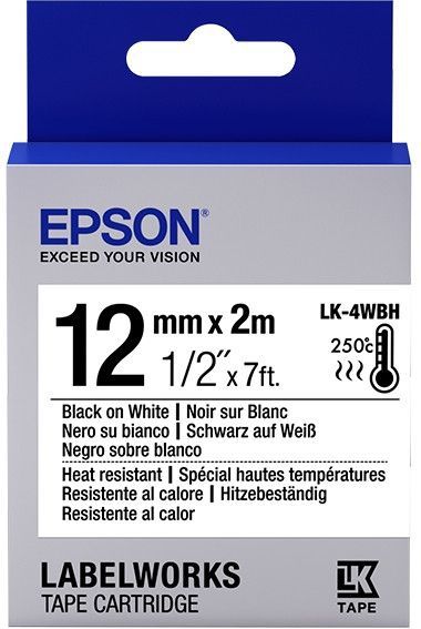 Epson LK-4WBH labelprinter-tape Zwart op wit