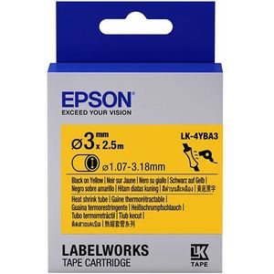 Epson LK-4YBA3 krimpkous zwart op geel 3 mm (origineel)