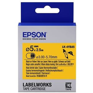 Epson LK-4YBA5 krimpkous zwart op geel 5 mm (origineel)