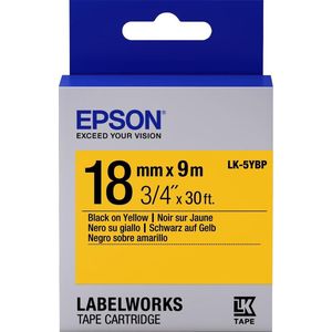 Epson LK-5YBP tape zwart op pastel geel 18mm (origineel)