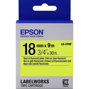 Epson LK-5YBF tape zwart op fluorescerend geel 18 mm (origineel)