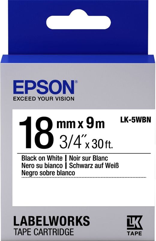 Epson LK-5WBN labelprinter-tape Zwart op wit