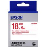 Epson LK-5WRN standard tape rood op wit 18mm (origineel)