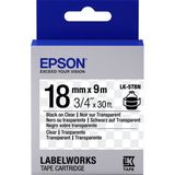 Epson LK-5TBN labelprinter-tape Zwart op zilver