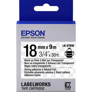 Epson LK-5TBW labelprinter-tape Zwart op zilver