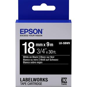 Epson LK-5BWV levendige tape wit op zwart 18mm (origineel)