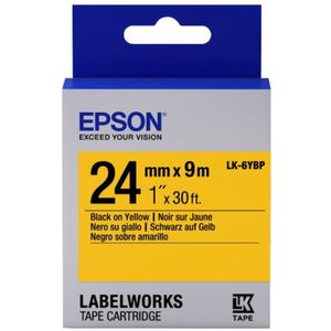 Epson LK-6YBP tape zwart op pastel geel 24 mm (origineel)
