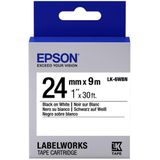 Epson LK-6WBN standaard tape zwart op wit 24mm (origineel)