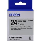Epson LK-6SBE labelprinter-tape Zwart op zilver