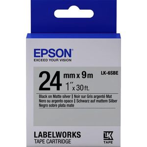 Epson LK-6SBE labelprinter-tape Zwart op zilver