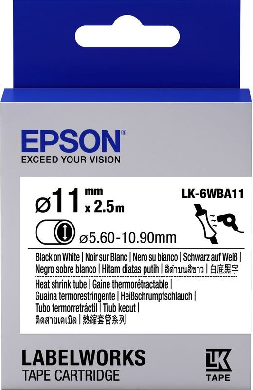 Epson LK-6WBA11 labelprinter-tape Zwart op wit