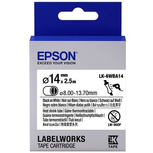 Epson Label Cartridge Heat Shrink Tube (HST) LK-6WBA14, zwart/wit D14 mm (2,5 m)