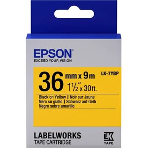 Epson LK-7YBP labelprinter-tape Zwart op geel