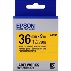 Epson LK-7YBP tape zwart op pastel geel 36 mm (origineel)