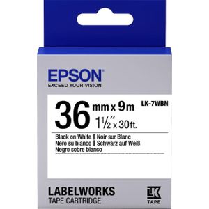 Epson LK-7WBN standard tape zwart op wit 36 mm (origineel)