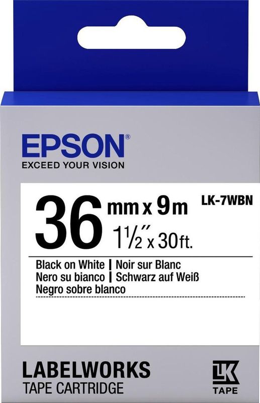 Epson LK-7WBN labelprinter-tape Zwart op wit