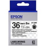 Epson LK-7TBN tape zwart op transparant 36mm (origineel)