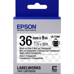 Epson LK-7TBN labelprinter-tape Zwart op zilver