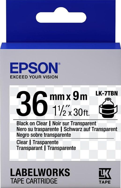Epson LK-7TBN labelprinter-tape Zwart op zilver