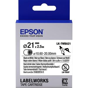 Epson Label Cartridge Heat Shrink Tube (HST) LK-7WBA21, zwart/wit D21 mm (2,5 m)
