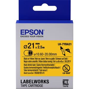 Epson Label Cartridge Heat Shrink Tube (HST) LK-7YBA21 Black/Yellow D21mm (2.5m)