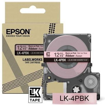 Epson LK-4PBK labelprinter-tape Zwart op roze
