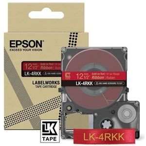 Epson LK-4RKK satijnlint tape goud op rood 12 mm (origineel)