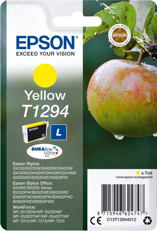Epson Inktcartridge C13T12944012 Geel