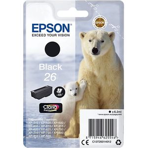 Epson Polar bear Singlepack Black 26 Claria Premium Ink (C13T26014022)