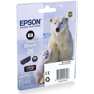 Epson Polar bear Singlepack Photo Black 26 Claria Premium Ink (C13T26114012)