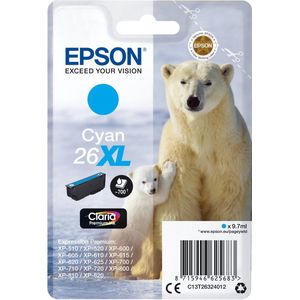Epson Polar bear C13T26324012 inktcartridge 1 stuk(s) Origineel Hoog (XL) rendement Cyaan