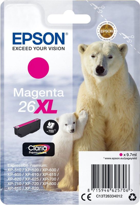 Epson Polar bear C13T26334012 inktcartridge 1 stuk(s) Origineel Hoog (XL) rendement