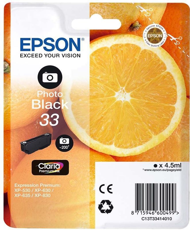 Epson 33 (T3341) inktcartridge foto zwart (origineel)