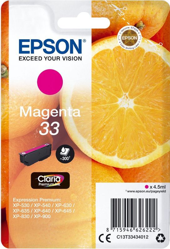 Epson Oranges C13T33434012 inktcartridge 1 stuk(s) Origineel Normaal rendement