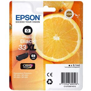 Epson Oranges Singlepack Photo Black 33XL Claria Premium Ink (C13T33614012)