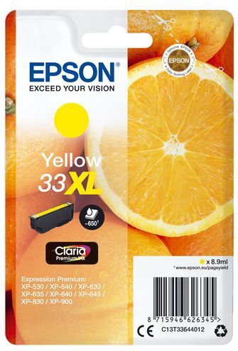 Epson Oranges C13T33644022 inktcartridge 1 stuk(s) Origineel Hoog (XL) rendement Geel