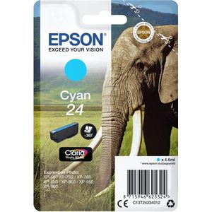 Epson Elephant Singlepack Cyan 24 Claria Photo HD Ink