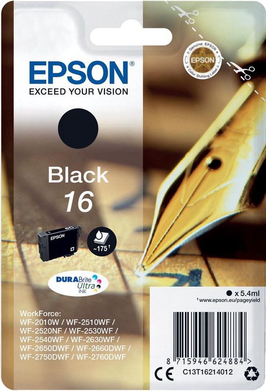 Epson - Inktcartridge 16 - Zwart - 10 Stuks
