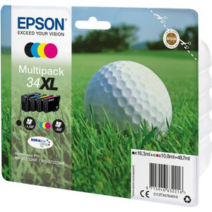 Epson 34XL - 4-Pack (Black Magenta Cyaan Yellow) Inkt - Inktpatroon Cyaan