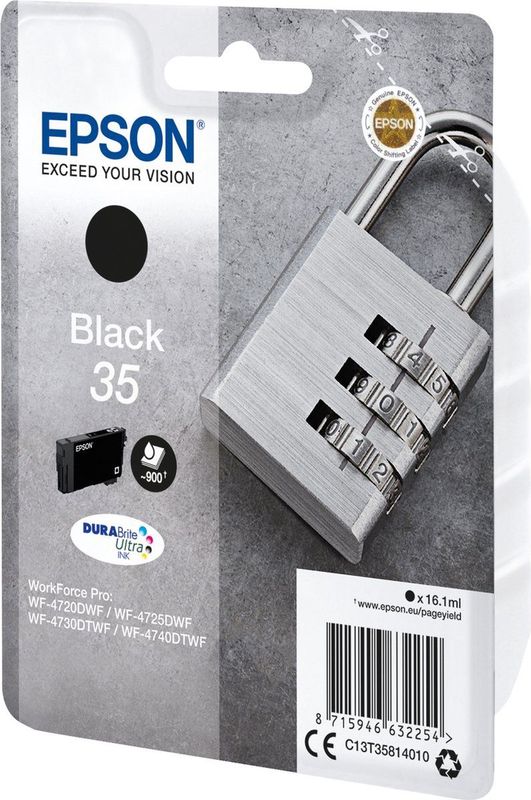 Epson Padlock C13T35814010 inktcartridge 1 stuk(s) Origineel Normaal rendement Zwart